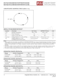 IS61NLP25636B-200B3LI Datasheet Pagina 12