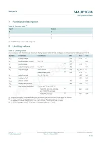 74AUP1G04GS數據表 頁面 4