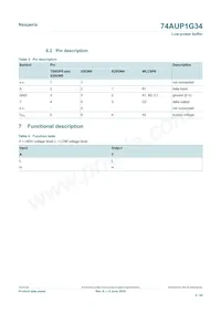 74AUP1G34GN數據表 頁面 4