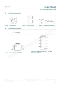 74AUP2G32GD數據表 頁面 3