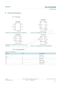 74LVC2G04GN Datasheet Pagina 3