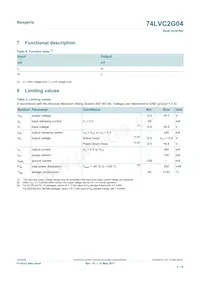 74LVC2G04GN數據表 頁面 4