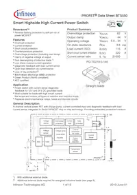 BTS550PE3146HKSA1 Datasheet Cover