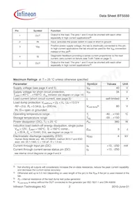 BTS550PE3146HKSA1 Datasheet Page 2