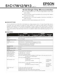 S1C17W13F001100-160 Datenblatt Cover