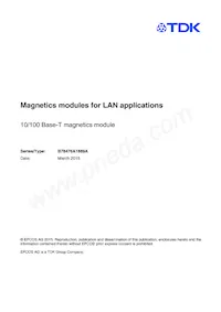 B78476A1889A003 Datasheet Copertura