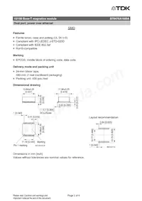 B78476A1889A003 Datasheet Pagina 2