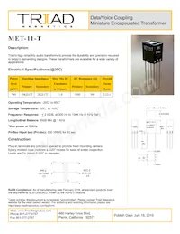 MET-11-T數據表 封面