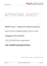 RFBPF3225200Y07B1U Datasheet Copertura