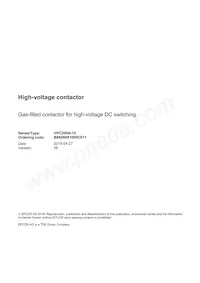 B88269X1000C011 Datasheet Copertura