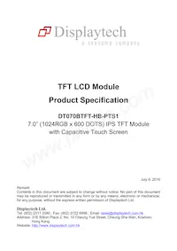 DT070BTFT-HB-PTS1數據表 封面