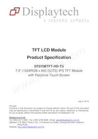 DT070BTFT-HB-TS Datasheet Cover