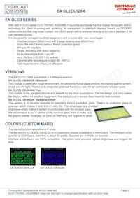 EA OLEDL128-6GGA Datasheet Pagina 2