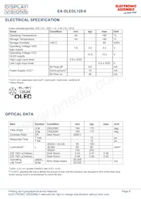 EA OLEDL128-6GGA Datasheet Pagina 8