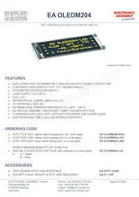 EA OLEDM204-GGA Datasheet Copertura