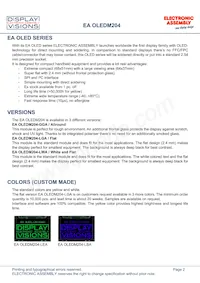 EA OLEDM204-GGA Datasheet Page 2