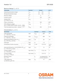 SFH 4550-FW AN18 Datasheet Pagina 2