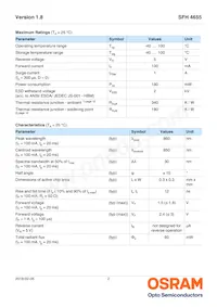 SFH 4655-UV Datasheet Page 2