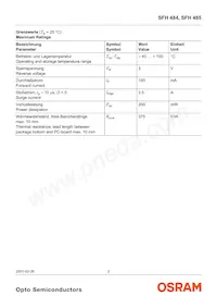 SFH 484-2 Datasheet Pagina 2