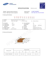 CL05B471KB5NNND Datasheet Cover