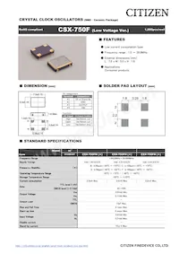 CSX-750FMB33333000T Datasheet Cover