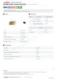 GCM155R71H681KA37D Datasheet Cover