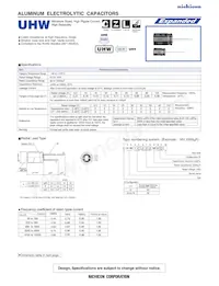 UHW2A681MHD Datasheet Cover