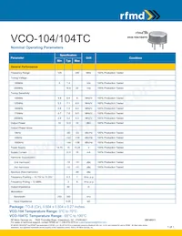 VCO-104TC Datasheet Copertura