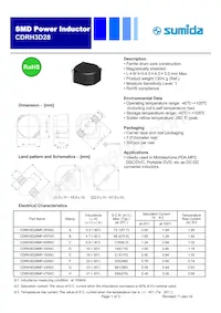 CDRH3D28NP-470NC Datasheet Cover