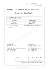 CX2520SB40000H0WZK06 Datasheet Cover