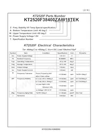 KT2520F38400ZAW18TEK Datasheet Pagina 3