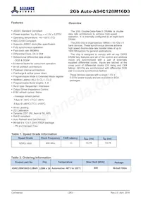 AS4C128M16D3-12BANTR Datasheet Page 2