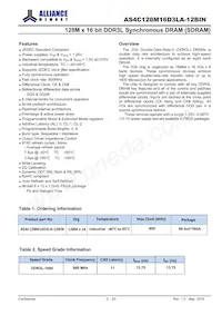 AS4C128M16D3LA-12BINTR Datasheet Page 2