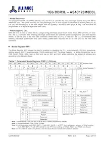 AS4C128M8D3L-12BINTR數據表 頁面 16