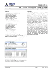 AS4C16M16S-6BINTR Datasheet Cover