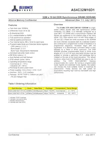 AS4C32M16D1-5TINTR Datasheet Cover