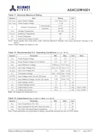 AS4C32M16D1-5TINTR Datasheet Page 11