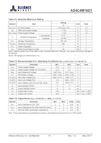 AS4C4M16D1-5TIN數據表 頁面 10
