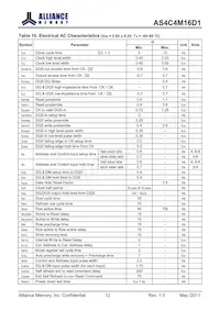 AS4C4M16D1-5TIN數據表 頁面 12