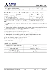 AS4C4M16D1-5TIN Datasheet Page 13