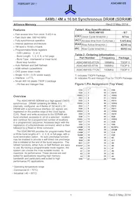AS4C4M16S-6TCN Datasheet Page 2