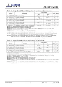 AS4C512M8D3-12BINTR數據表 頁面 22
