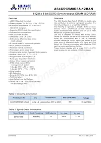 AS4C512M8D3A-12BAN Datasheet Page 2