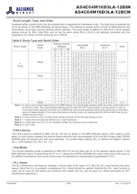AS4C64M16D3LA-12BINTR Datasheet Pagina 15
