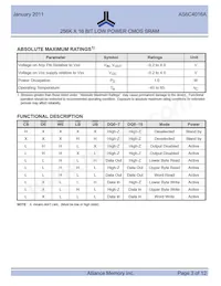 AS6C4016A-55BIN Datasheet Page 3
