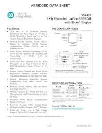 DS2432P-W0F+1T Datasheet Cover