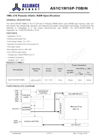 AS1C1M16P-70BIN Datasheet Page 2