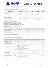 AS1C1M16P-70BIN Datasheet Page 5