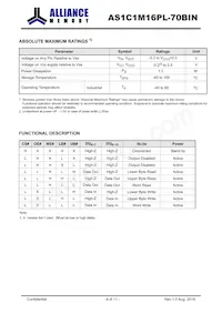AS1C1M16PL-70BIN Datasheet Page 4