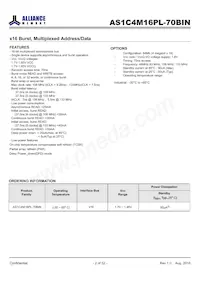 AS1C4M16PL-70BIN Datasheet Page 2